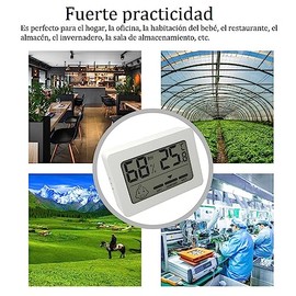 Termometro Digital para Interiores, Higrómetro, Medidor de Humedad y Temperatura Preciso para el Hogar, con Indicador de Comodidad, Soporte de...     