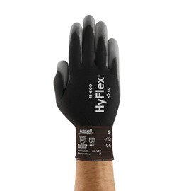 HyFlex 11-600 Multi-Purpose Light Duty Industrial Gloves w/Palm Coating for Metal Fabrication, Machinery, Automotive - Size 5, Black (144 Pairs)