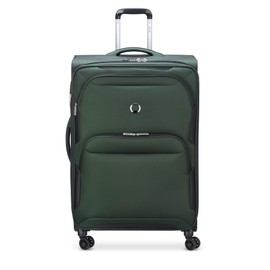 DELSEY Paris Sky Max 2.0 Softside Expandable Luggage with Spinner Wheels, Green, Checked-Large, 28 Inch