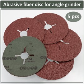 AERZETIX - C77039 - Set of 5 Sanding Discs Diameter 125 mm Fibre for Angle Grinder - Grit Size P24 - Sanding Discs Grinding Polishing