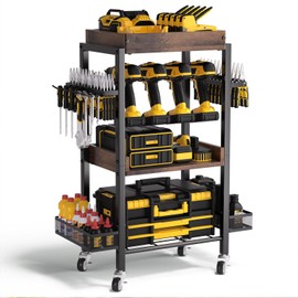 for Men, Dad, Husband, Grandpa - Tool Chest with Wheels, Power Tool Organizer Cart, 4 Layer Tool Storage Organization Shelving Suitable for Mobile Storage Boxes in Workshops Garages