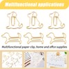 Luggspa 80 Pcs Gold Dog Creative Metal Paper Clips -