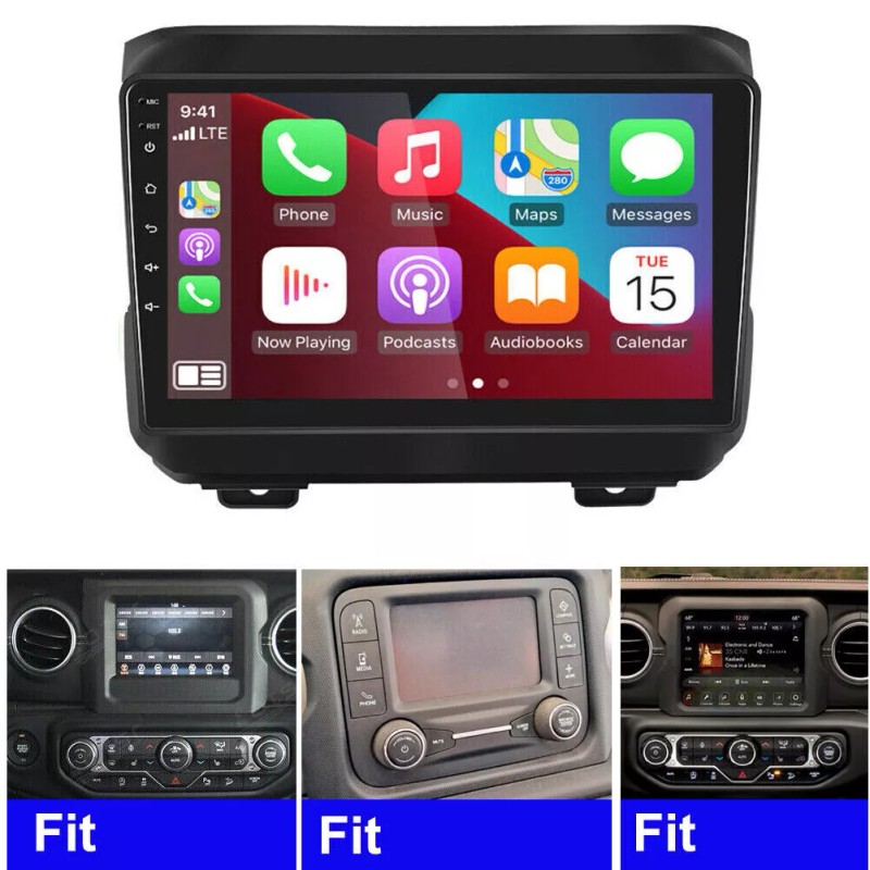 Vorally Android Car Stereo Radio for 2018-2021 Jeep Wrangler JL