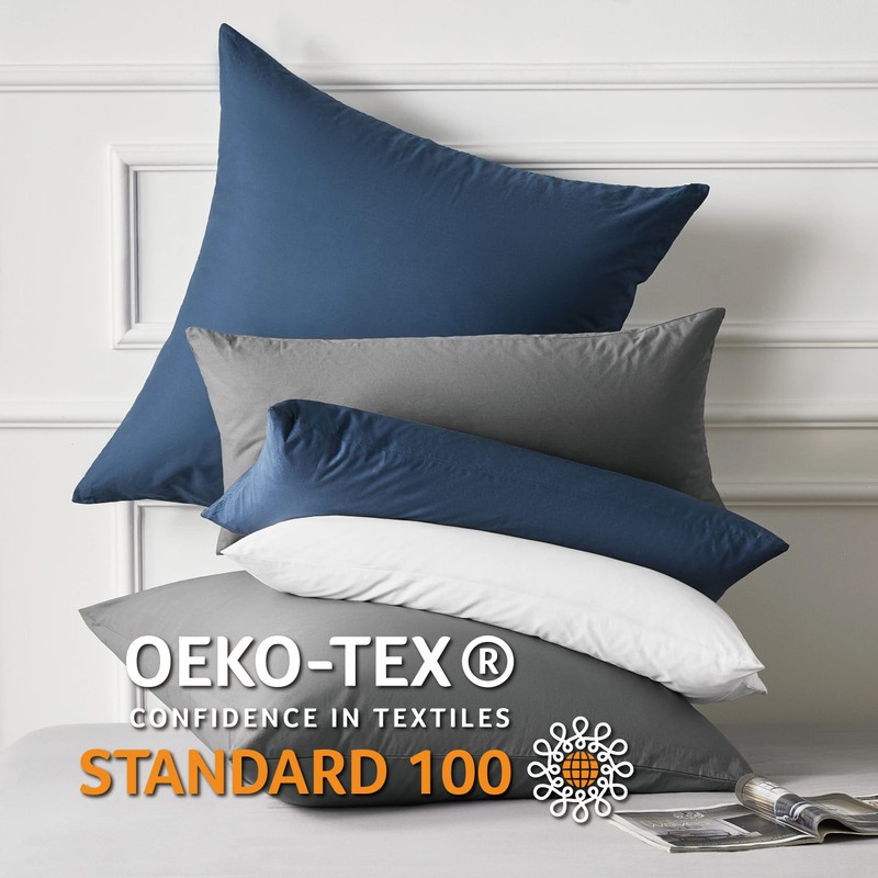 Bedsure Cushion Cover 40 x 80 cm Cotton Grey -