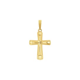 Amor 2015265 Unisex Unisex Pendant Gold Cross Comes in Jewellery Gift Box, Gold, None
