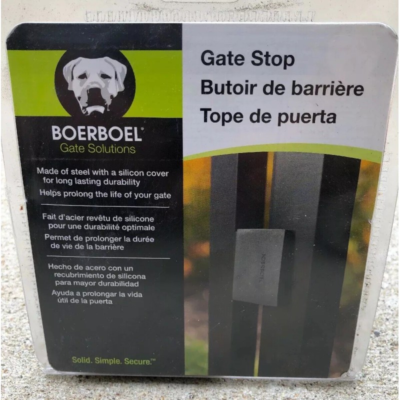 Boerboel Gate Solutions 73014705 Black Gate Stop Steel w/ Silicon