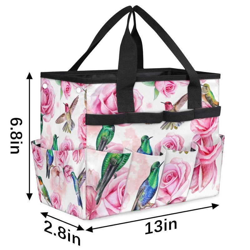 Hummingbird Flower Rose Garden Tool Bag Waterproof Gardening Tool Storage