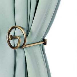 CHIMEI Curtain Holdbacks Window Decorative Hook Draperies Metal Set of 2 Bronze