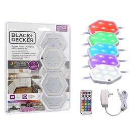 PureOptics LED 5-Pack Color Changing LED Puck Light Kit with Remote (LEDUC-PUCK-5RGB)