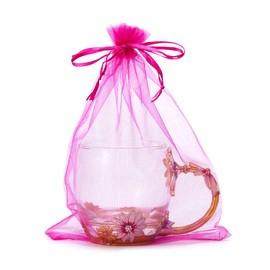 LOOKSGO 50 Pcs 6x9 Inches Organza Bags Wedding Party Favor Gift Bag Drawstring
