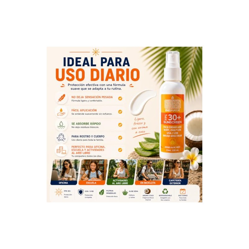 Bloqueador Solar Mineral Coco FPS 30+ | Protector Solar Corporal