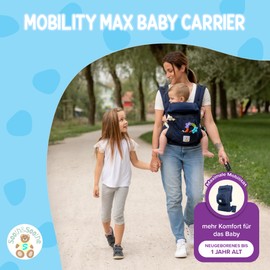 Sooth&Soothe Mobility Max Baby Carrier Newborn from Birth Lightweight Ergonomic Baby Sling 4 Carrying Positions Soft with Changing Mat On the Go 6 Practical Pockets Sling Baby Newborn