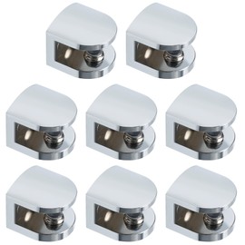 SAYAYO Glass Holder Stainless Steel Adjustable Glass Clamp Zinc Alloy Glass Shelf Holder Clamp Attachment for 7-9 mm Thick Glass and Acrylic Glass Pack of 8, EBL1012-8P