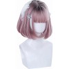 Jorla Peluca Corta Rosa Natural Con Cequillo Short Bob Wig