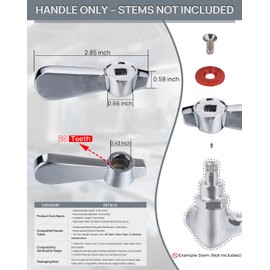 Phivan Commercial Faucet Parts Kitchen Faucet Handle Replacement Kit - Lever Handles 0.43" Round Stem Hole Ideal for Kitchen, Laundry, Restaurant, and Industrial Use (Red)