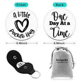 Heigebi Sobriety Gifts for Women Men Pocket Hug Token Recovery Gifts for Friend Anxiety Relief Stress Relaxation AA NA Addiction Recovery Affirmation Keychain Graduation Birthday Present