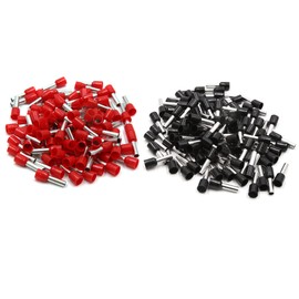 uxcell 200pcs Red Black Insulated Copper AWG 10 Wire Crimp Connector Cord Pin End Terminal