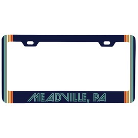Meadville Pennsylvania Car Metal License Plate Frame Retro Design