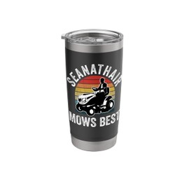 Seanathair Mows Best Funny Gardener Lawn Care Father's Day Stainless Steel Insulated Tumbler