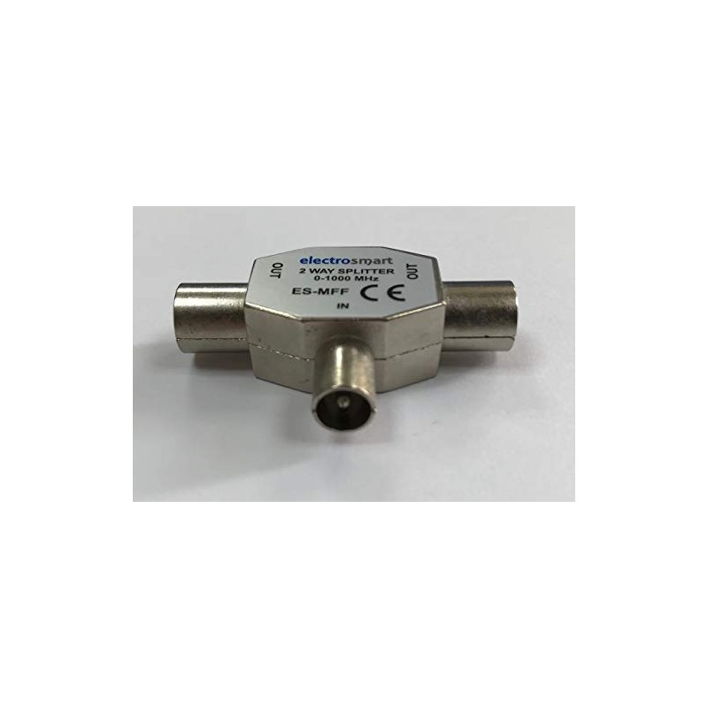 electrosmart TV Aerial Coax Splitter 1 Male to 2 Female