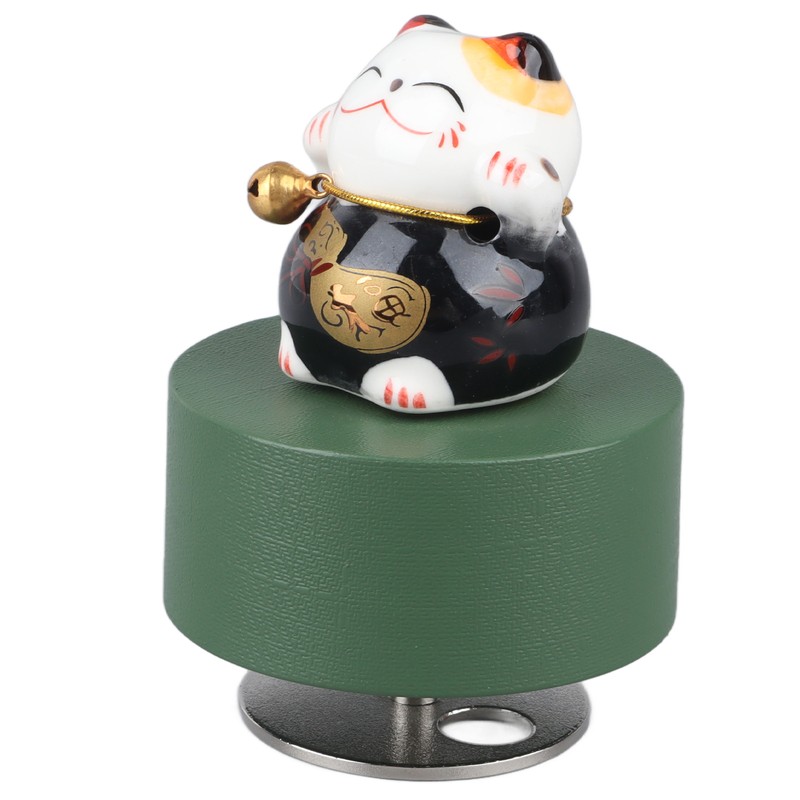 Music Box Round Shape Fortune Cat Style Pleasing Melody Exquisite