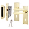 EAI Polished Brass Door Handle Key Lock Set | 1