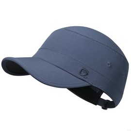 GADIEMKENSD Stretch Army Cap Sport Military Hats Flat Top Short Bill Breathable, navy
