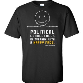 Gadsden and Culpeper Political Correctness Tyranny Shirt - Black - 2XL