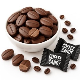 Coffee Bean Shaped Candy by ZZLEEZYO, 200 Count Hard Candies, Vegan Individually Wrapped Asian Candy, Bulk Coffee Candies for Office, Reception Desk & Party Favors