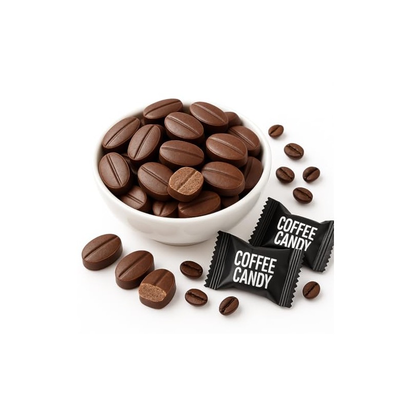 Coffee Bean Shaped Candy by ZZLEEZYO, 200 Count Hard Candies,