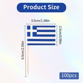 Pack of 100 toothpick flags, European flag, cocktail sticks, cocktail sticks, various food toothpick flags (Greece)