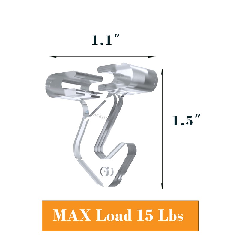 NACETURE Clear Drop Ceiling Hooks Classroom Decorations - 12 Pack