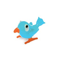 Tynies Coo The Bird Glass Figurines - Glass Animals Collectible Miniature - Blown Glass Art for Room Table Car Shelf Decorations (Light Blue)