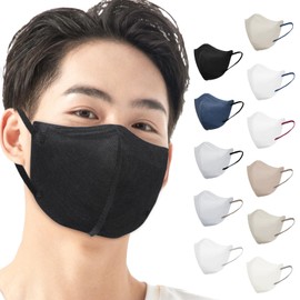Brodio 3D Mask, 30-Pack, Large Size, Bicolor (New Colors), Non-Woven Fabric, Improved Fit, Gentle on the Skin, Easy to Breathe, No Ear Pain, Breathable, 3-Layer Structure, KAKEN Certified, Women's