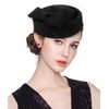 ELLYDOOR Wool Fascinator Hat Winter Wool Felt Pillbox Hat for