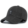 Clakllie Baseball Cap Men's Winter Warm Wool Fleece with Ear