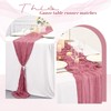 5 Packs Cheesecloth Table Runner Dusty Rose,10FT Gauze Bobo Table
