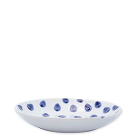 Vietri Viva Santorini Dot Pasta Bowl, Soup Salad Spaghetti Server 9.5" Earthenware Dish