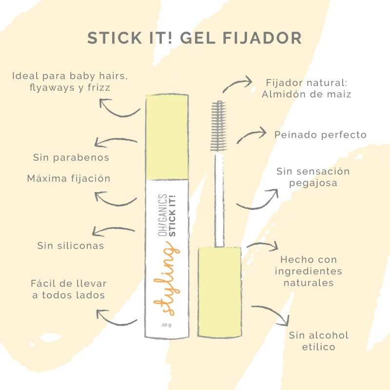 Pack 2 Stick It Ohganics Fijación Máxima Sin Sulfatos