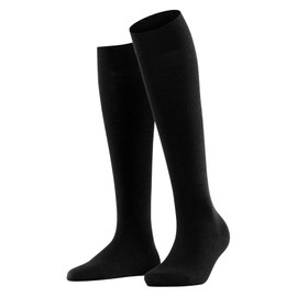 FALKE Women's Knee High Socks Soft Merino Wool Cotton Blend, 1 Pair, Various Colours, Size 2-8, Warm, Climate-Regulating Virgin Wool on the Outside, Skin-Friendly Cotton Inside (Softmerino W Kh) - Black (Black 3009) Blickdicht, size: 41-42