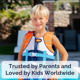 Limmys Premium Kids Swim Vest – Toddler Swim Jacket and Buoyancy Swimming Aid – Modern Design Swimming Vest for Boys and Girls – Innovative Safety-First Features