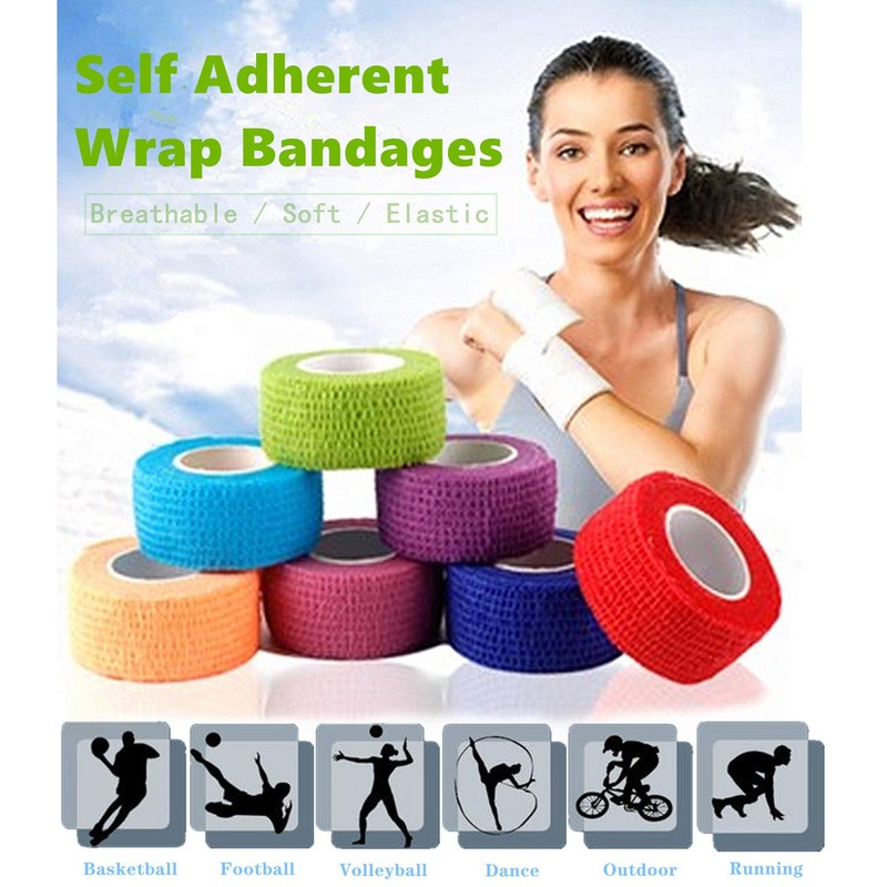 12 Pack 1" x 5 Yards Self Adhesive Elastic Bandage