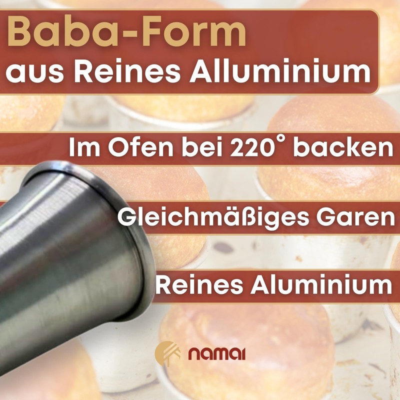NAMAI - Set of 6 Baba au Rhum Moulds, Pudding