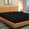 Soroor Bedding & Linen, Microfiber Single Fitted Sheet, Black Deep