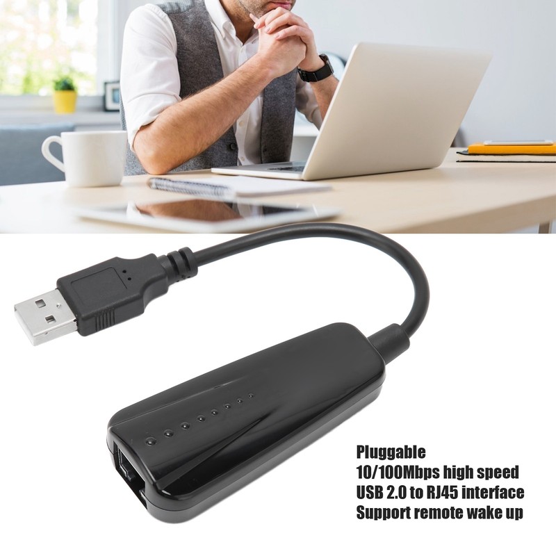 USB to Ethernet Adapter USB 2.0 to 10/100Mbps Pluggable LAN