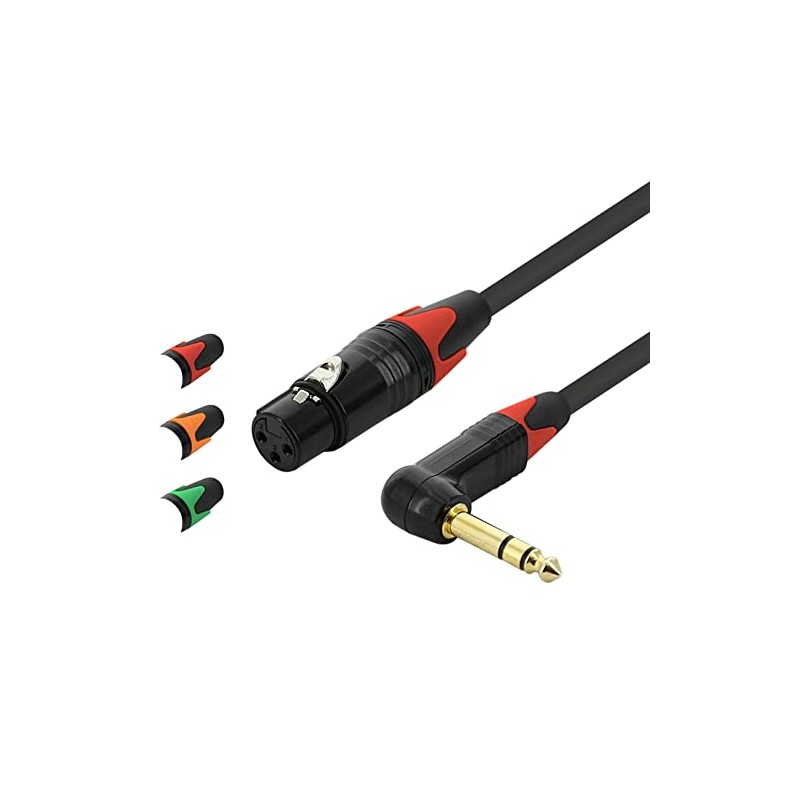 SWAMP Colour Coded XLR female to TRS Right-Angle Cables -