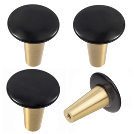 moonsix 4pcs Round Shape Crystal Knob Drawer, Rough Gemstone Handle for Cabinet Dresser House Furniture Ornament, Black Obsidian