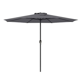 Tangkula 12 FT Patio Umbrella, Outdoor Market Umbrella with Crank Handle, 8 Sturdy Ribs, Double-Tiered Table Umbrella, Sun-Protective Waterproof Canopy Round Parasol for Garden Backyard Pool (Grey)