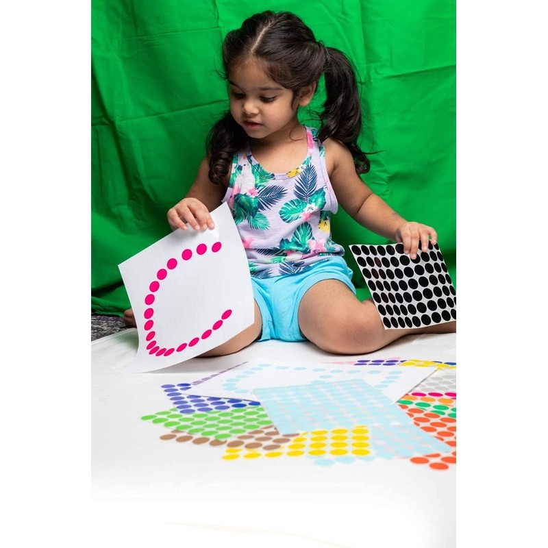 Dot Stickers,16 Sheet 8mm Round Coloured Dots Sticky Dots 3900
