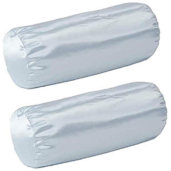 Pack of Two Cervical Neck Roll Pillow Case - White Satin - Super Soft Quality - Made in USA - Easy to Clean - (17x7 inch Pillowcase White) (Pillow case only, Does not Include The Pillow)